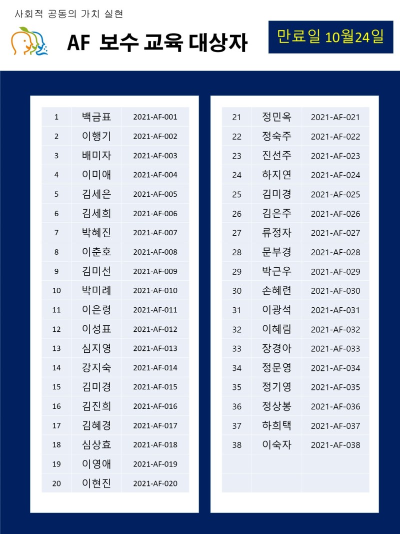 2024년 협회 AF 보수교육안내